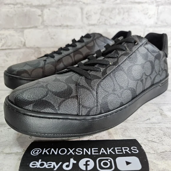Designer Sneakers Coach Shoes COACH CLP SIG LW TP Charcoal Black